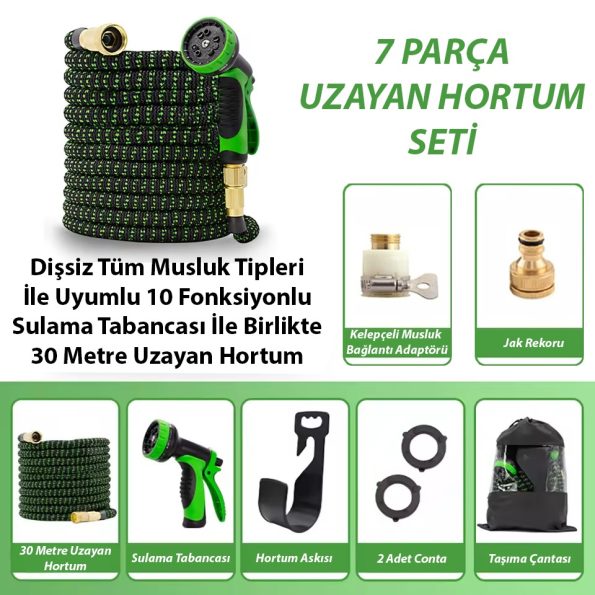 Sihirli Hortum 10M-30M | Esnek ve Dayanıklı Bahçe Hortumu 🌿