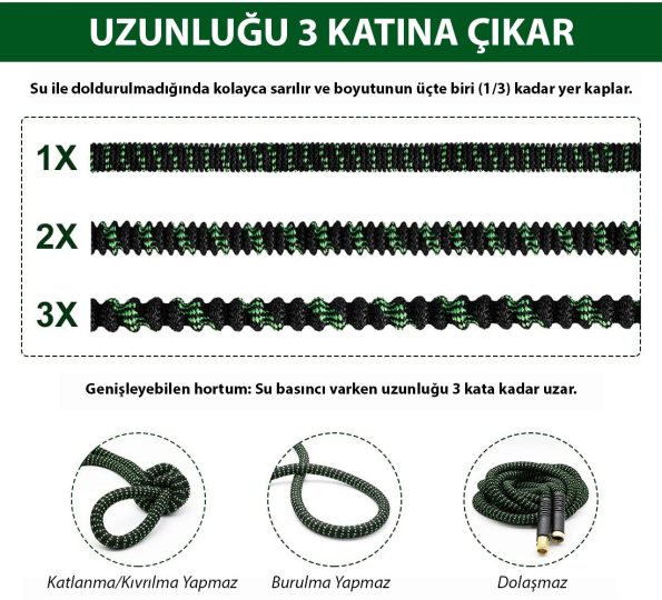 Sihirli Hortum 10M-30M | Esnek ve Dayanıklı Bahçe Hortumu 🌿