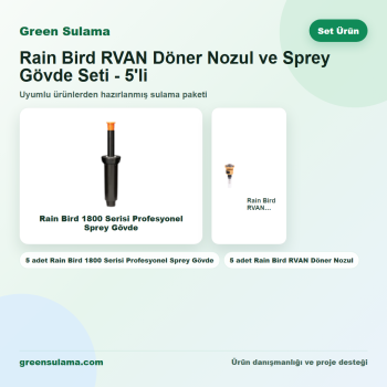 Rain Bird RVAN Döner Nozul ve Sprey Gövde Seti - 5'li - Rain Bird RVAN döner nozul ve sprey gövde seti