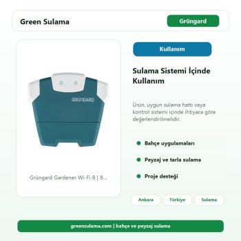 Grüngard Gardener Wi-Fi 8 | 8 İstasyonlu 24V Elektrikli Wi-Fi Sulama Kontrol Ünitesi sulama sistemi kullanım alanı görseli