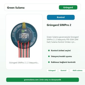 Grüngard SIMPro 2 | 2 İstasyonlu Pilli GSM (SIM Kart) Sulama Kontrol Ünitesi Green Sulama ana ürün görseli