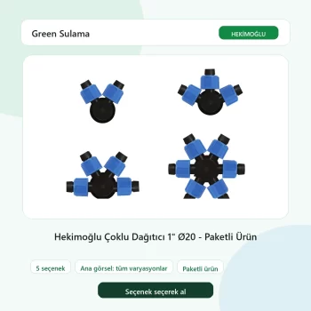Hekimoğlu Çoklu Dağıtıcı 1" Ø20 - Paketli Ürün tüm varyasyon seçenekleri