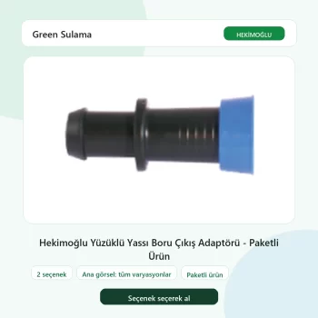 Hekimoğlu Yüzüklü Yassı Boru Çıkış Adaptörü - Paketli Ürün tüm varyasyon seçenekleri