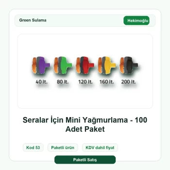 Hekimoğlu Seralar İçin Mini Yağmurlama - 100 Adet Paket Green Sulama paketli ürün