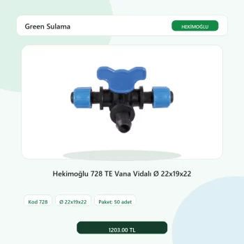 Hekimoğlu 728 TE Vana Vidalı Ø 22x19x22 - 50 Adet Paket gerçek katalog ürün görseli