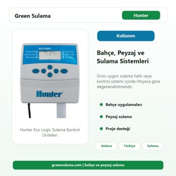 Hunter Eco Logic Sulama Kontrol Üniteleri bahçe peyzaj sulama kullanım alanı görseli