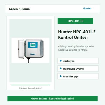 Hunter HPC-401İ-E 4 istasyon Hydrawise uyumlu kontrol ünitesi