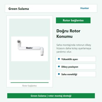 Hunter HSJ 1 1/2 rotor montaj bağlantısı