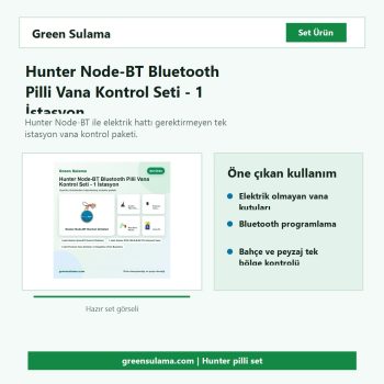 Hunter Node-BT Bluetooth pilli vana kontrol seti hazır sulama seti görseli