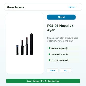 Hunter PGJ-04 nozul ve açı ayarı