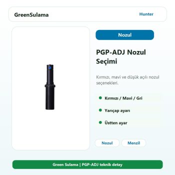 Hunter PGP-ADJ nozul ve yarıçap seçimi