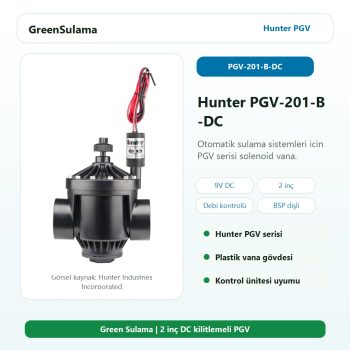Hunter PGV-201-B-DC 9V DC kilitlemeli solenoid vana