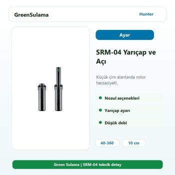 Hunter SRM-04 40 360 derece açı ve yarıçap ayarı