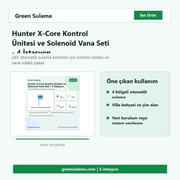 Hunter X-Core 4 istasyon solenoid vana seti hazır sulama seti görseli
