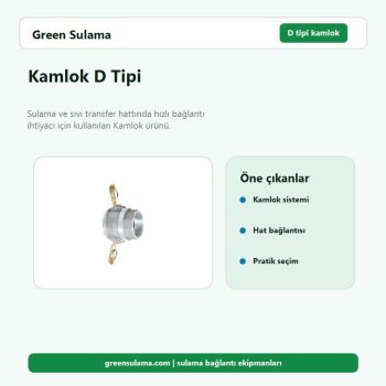 Kamlok D Tipi hortum ve bahçe sulama aksesuarı