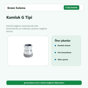 Kamlok G Tipi hortum ve bahçe sulama aksesuarı