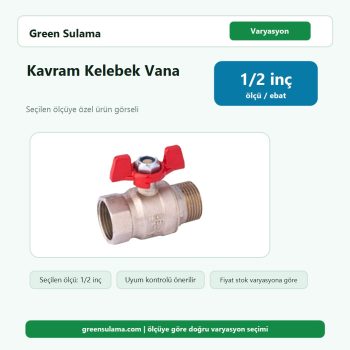 Kavram Metal Erkek Dişi Kelebek Vana 1 2" Kavram Boru Montaj Malzemesi ürün görseli