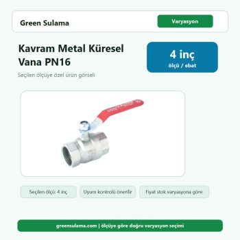Kavram Metal Küresel Vana PN16 4" Kavram Boru Montaj Malzemesi ürün görseli