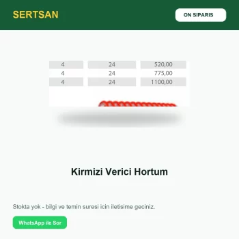 Sertsan Kırmızı Verici Hortum ön sipariş görseli