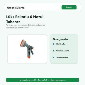 Lüks Rekorlu 6 Nozul Tabanca hortum ve bahçe sulama aksesuarı