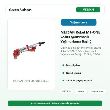 METSAN Roket MT-ONE Cobra Şanzımanlı Yağmurlama Başlığı | 2″ Giriş, 35–60 m Menzil Green Sulama ana ürün görseli