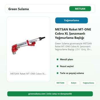 METSAN Roket MT-ONE Cobra XL Şanzımanlı Yağmurlama Başlığı | 2½” Giriş, 35–60 m Menzil Green Sulama ana ürün görseli