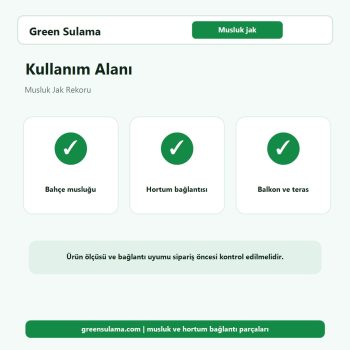 Musluk Jak Rekoru bahçe sulama kullanım alanı