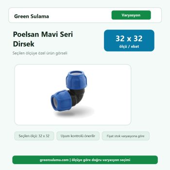 Poelsan Mavi Seri Kablin Dirsek (90 Derece) 32 x 32 Poelsan Kaplin Ek Parçalar ürün görseli