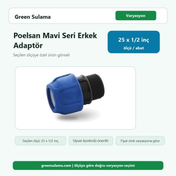 Poelsan Mavi Seri Kablin Erkek Adaptör 25 x ½" Poelsan Kaplin Ek Parçalar ürün görseli