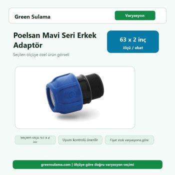 Poelsan Mavi Seri Kablin Erkek Adaptör 63 x 2" Poelsan Kaplin Ek Parçalar ürün görseli