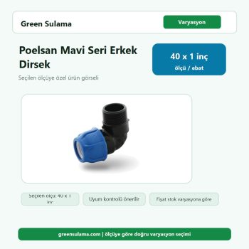 Poelsan Mavi Seri Kablin Erkek Dirsek (Dişli) 40 x 1" Poelsan Kaplin Ek Parçalar ürün görseli