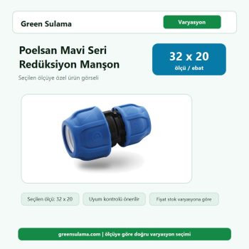 Poelsan Mavi Seri Kablin Redüksiyon Manşon 32 x 20 Poelsan Kaplin Ek Parçalar ürün görseli