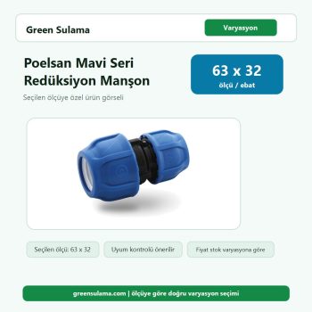 Poelsan Mavi Seri Kablin Redüksiyon Manşon 63 x 32 Poelsan Kaplin Ek Parçalar ürün görseli