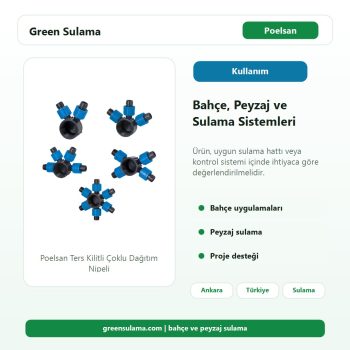 Poelsan Ters Kilitli Çoklu Dağıtım Nipeli bahçe peyzaj sulama kullanım alanı görseli