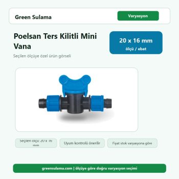Poelsan Ters Kilitli Mini Vana 20x16 Poelsan Damlama Sulama Sistemleri ürün görseli
