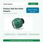 Poelsan Yeşil Seri Kablin Erkek Adaptör Modelleri 63 x 1 ½ Poelsan Kilitli Ek Parçalar ürün görseli