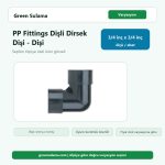 Poelsan PP Fittings Dişli Dirsek Dişi Dişi ¾" x ¾" Poelsan PP Fittings Dişli Malzemeler ürün görseli