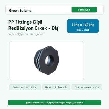 Poelsan PP Fittings Dişli Redüksiyon Erkek Dişi 1" x ½" Poelsan PP Fittings Dişli Malzemeler ürün görseli