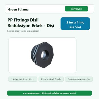 Poelsan PP Fittings Dişli Redüksiyon Erkek Dişi 2" x 1" Poelsan PP Fittings Dişli Malzemeler ürün görseli