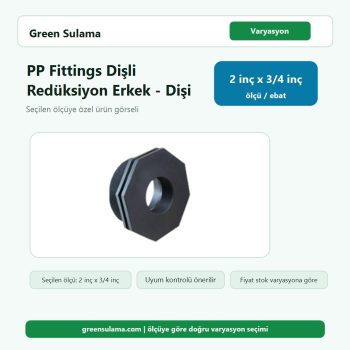 Poelsan PP Fittings Dişli Redüksiyon Erkek Dişi 2" x ¾" Poelsan PP Fittings Dişli Malzemeler ürün görseli