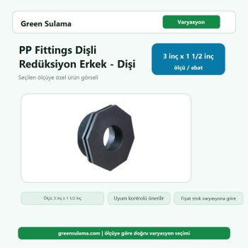Poelsan PP Fittings Dişli Redüksiyon Erkek Dişi 3" x 1 ½" Poelsan PP Fittings Dişli Malzemeler ürün görseli
