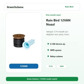 Rain Bird VAN Serisi Sprey Nozul 12VAN Rain Bird Otomatik Sulama Sistemleri ürün görseli