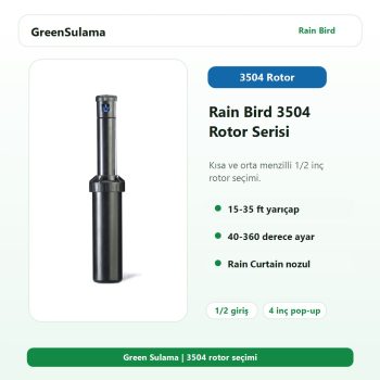 Rain Bird 3504 rotor serisi 1/2 inç 4 inç pop-up sulama başlığı