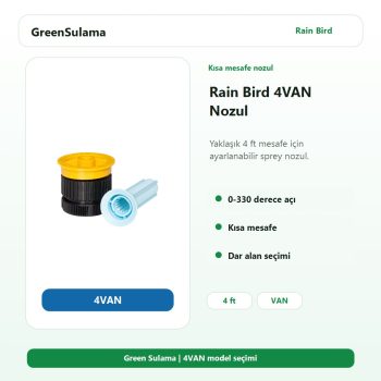 Rain Bird 4VAN kısa mesafe ayarlı sprey nozul
