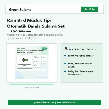 Rain Bird musluk tipi 100 metre damla sulama seti hazır sulama seti görseli