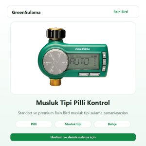 Rain Bird Musluk Tipi Pilli Kontrol Ünitesi 1 rain bird musluk tipi pilli kontrol unitesi v1