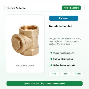 Sarı Çalparalı Çekvalf sulama sistemi kullanım alanı görseli
