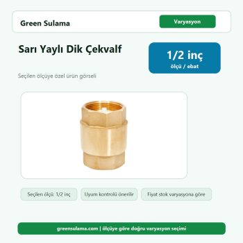 Sır Sarı Yaylı Dik Çekvalf 1 2″ Sır Pirinç Malzemeler ürün görseli
