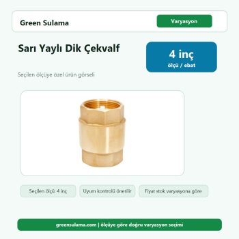 Sır Sarı Yaylı Dik Çekvalf 4" Sır Pirinç Malzemeler ürün görseli
