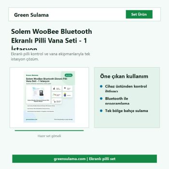 Solem WooBee Bluetooth ekranlı pilli vana seti hazır sulama seti görseli